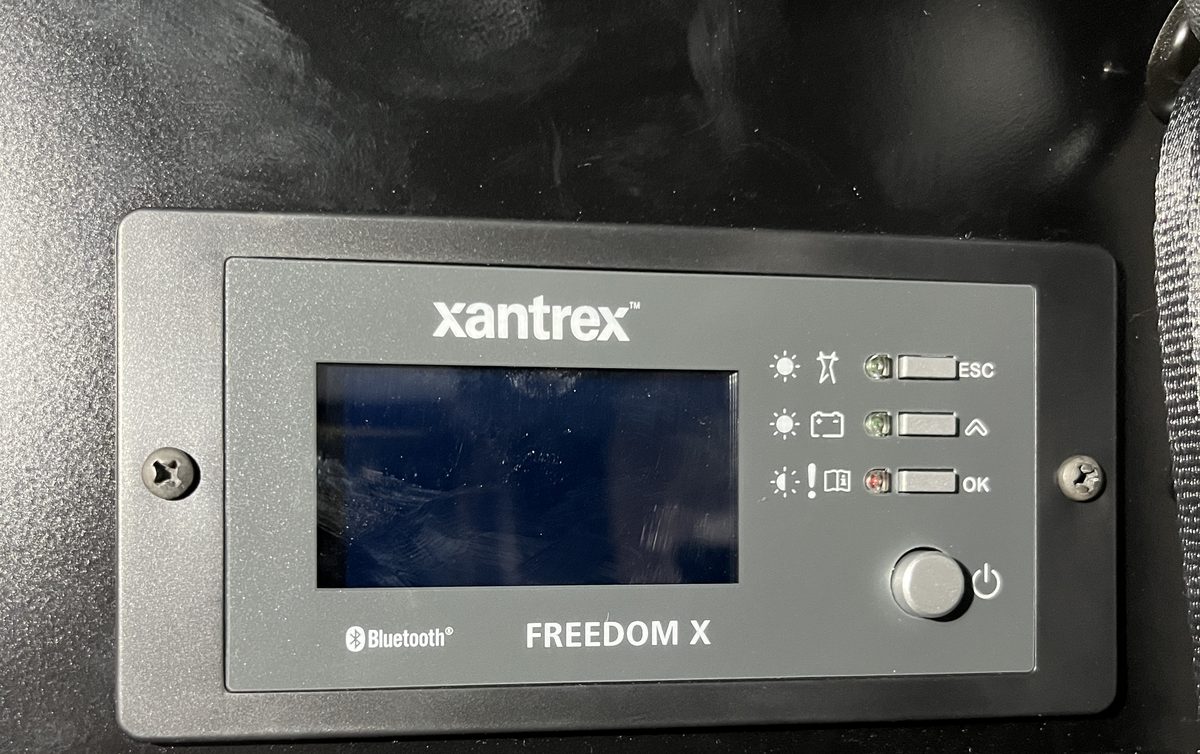 Xantrex Freedom X control panel in an early lithium Revel