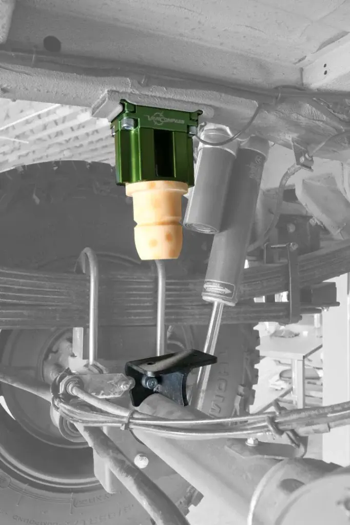 Van Compass VC-3073 rear bump stop installed on 2015+ Mercedes Sprinter 2500