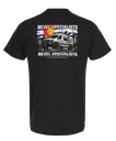 T-shirt back - Revel Specialists artwork