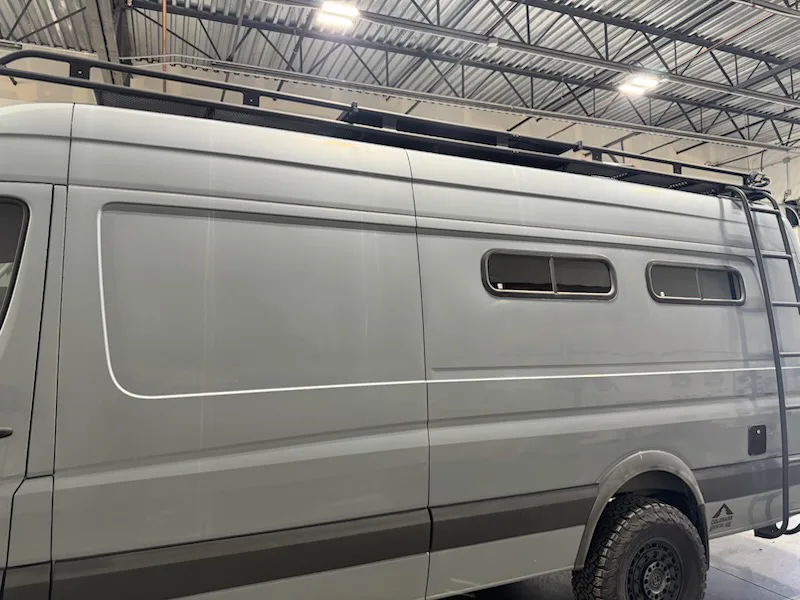 Grey Sprinter exterior before paint correction