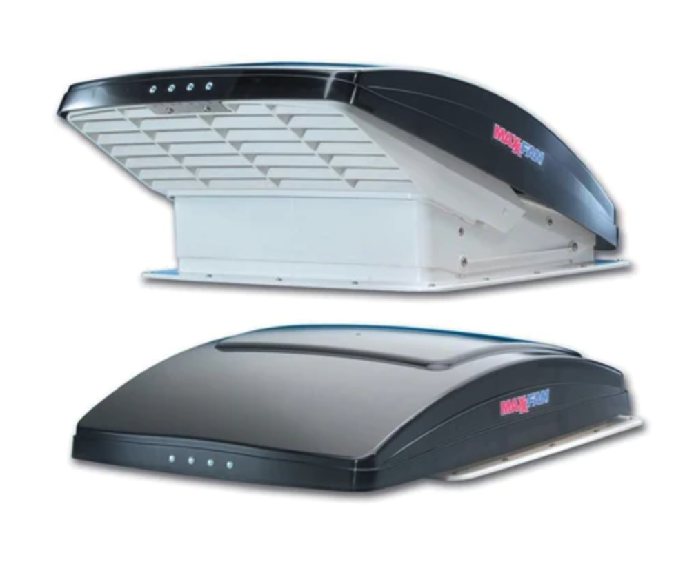 MaxxAir - MaxxFan Deluxe RV Roof Vent Model 7500K (Smoke, With Remote)