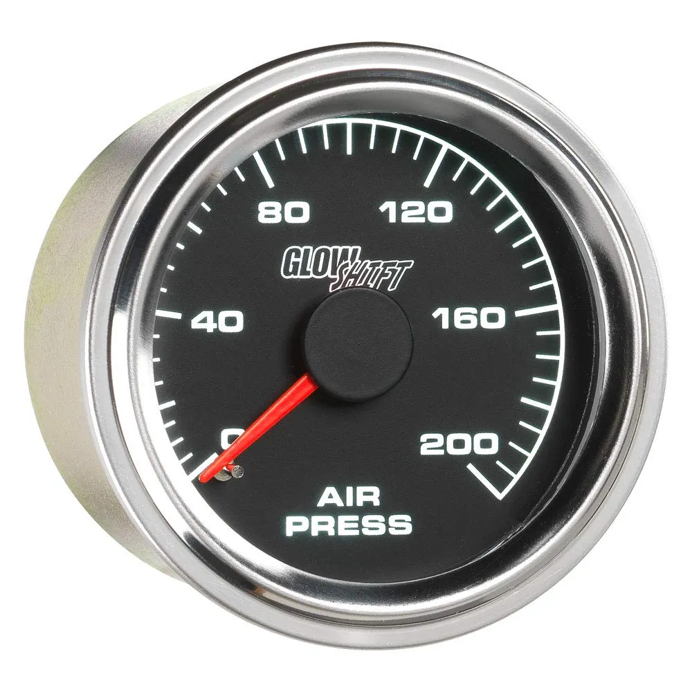 200 PSI Mechanical Air Pressure Gauge (52mm, Black Dial)