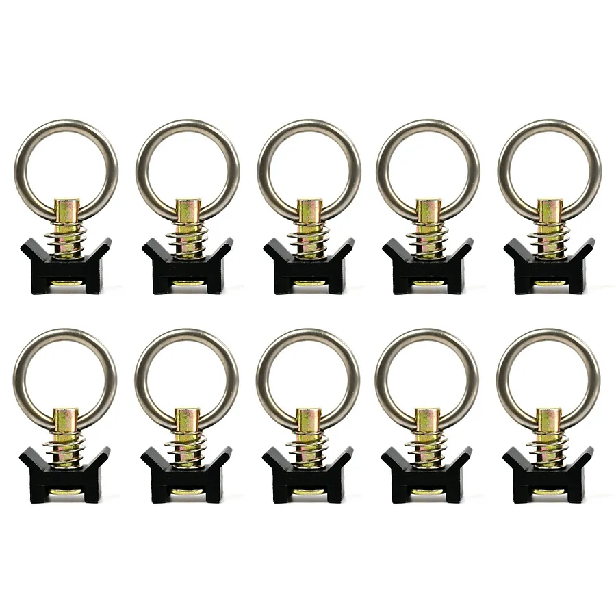 VanEssential - Venture L-track Adjustable Single Stud With Stainless Steel Ring (10-Pack)