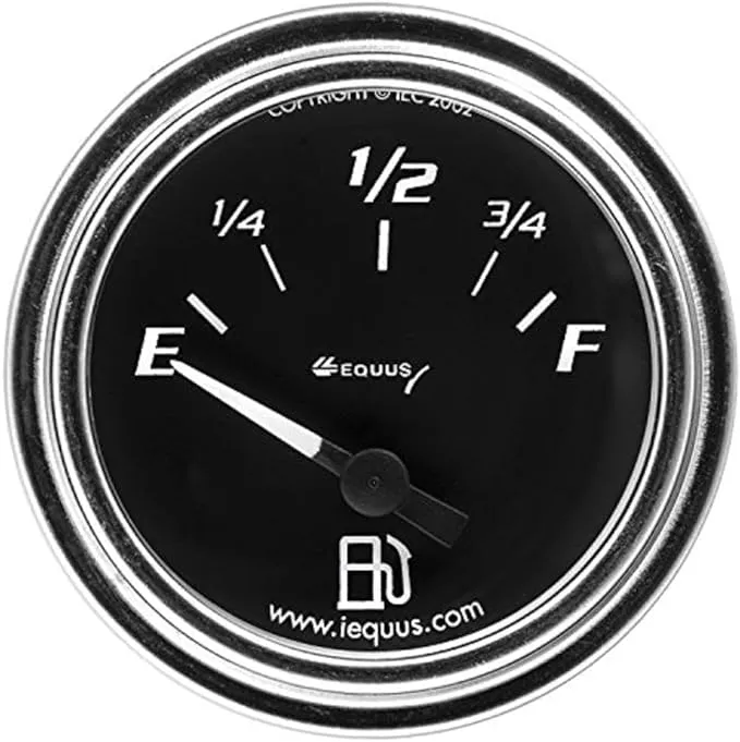 Equus - 2" Fuel Level Gauge (Chrome w/ Black Dial)