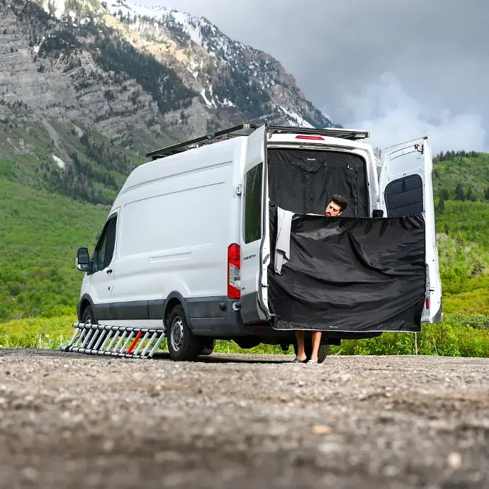 VanEssentials - Magnetic Rear Door Shower Screen/Curtain