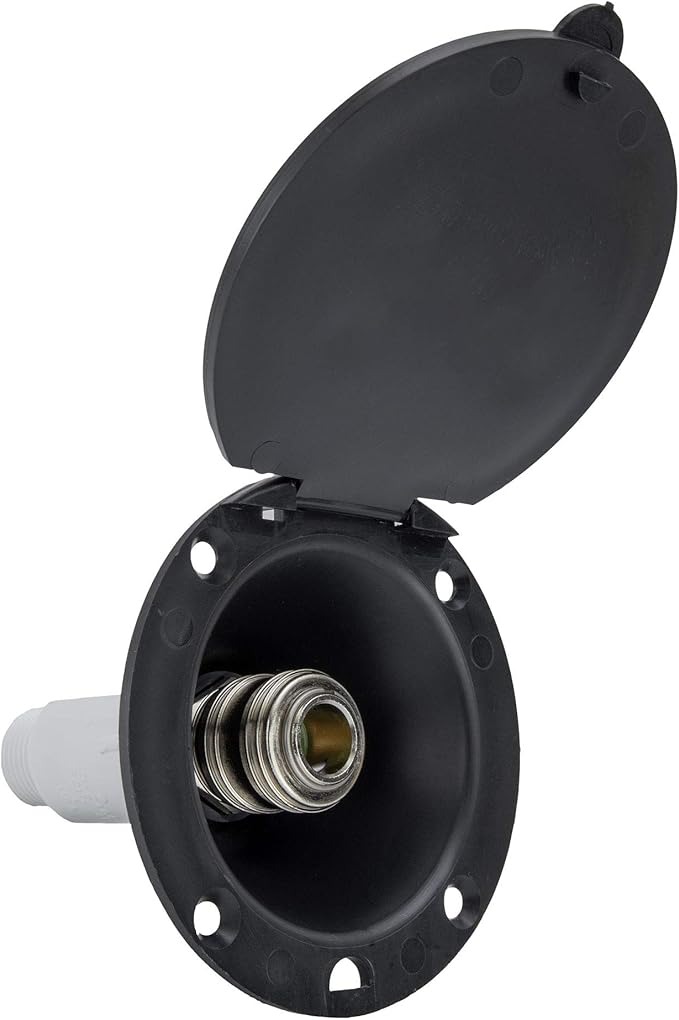 RV Exterior Shower Port (Black, Port Only)