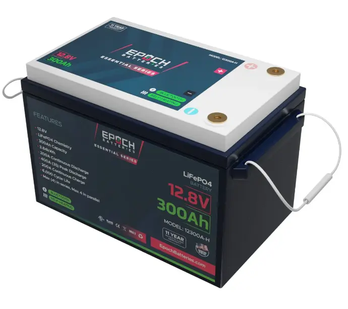 EPOCH - 12V 300Ah Essential Series LiFePO4 Battery (Bluetooth & Heated)