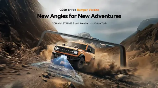 [WOL_G900-TRIPRO-BUMPER-BASIC] Wolfbox - G900 TriPro Bumper Version 3-Channel Rearview Mirror Camera