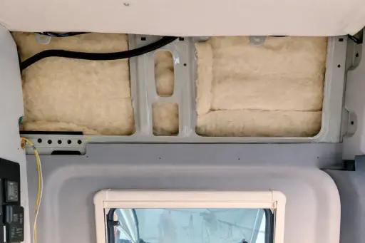 Sound Mat + Wool Insulation (Driver-Side Dinette Wall — Above Window) | 2021–2024 Winnebago Revel (Bundled Install)