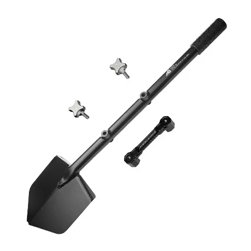[AG6_Shovel] Agency 6 - Adventure Long Shovel + SSM Mount Combo With Knobs (Black)