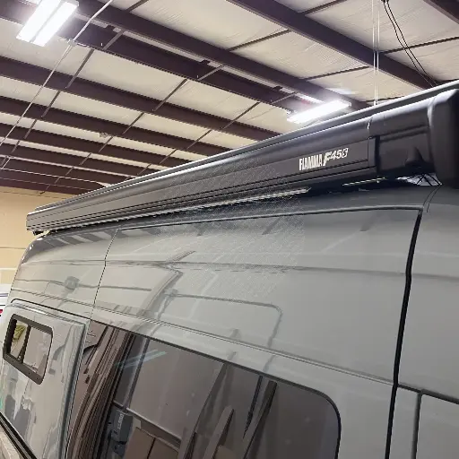 [06759A01R] Fiamma - F45S 300 Electric Awning w/LED + Rain Guard (Deep Black) 
