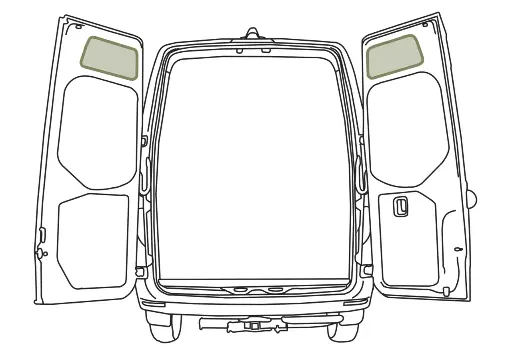 [VE_STOREMERCUPPER] VanEssential - Upper Rear Door Storage Panels (Pair) | 07+ Sprinter