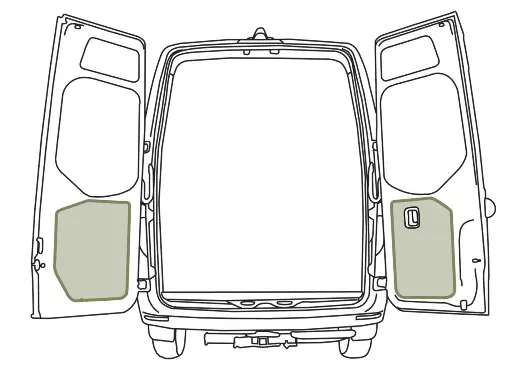 [STOREMERCLOWERVS30] VanEssential - Lower Rear Door Storage Panels (Pair) | 19+ Sprinter