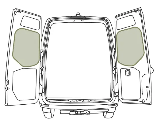 [STOREMERCMIDDLEVS30] VanEssential - Middle Rear Door Storage Panels (Pair) | 19+ Sprinter